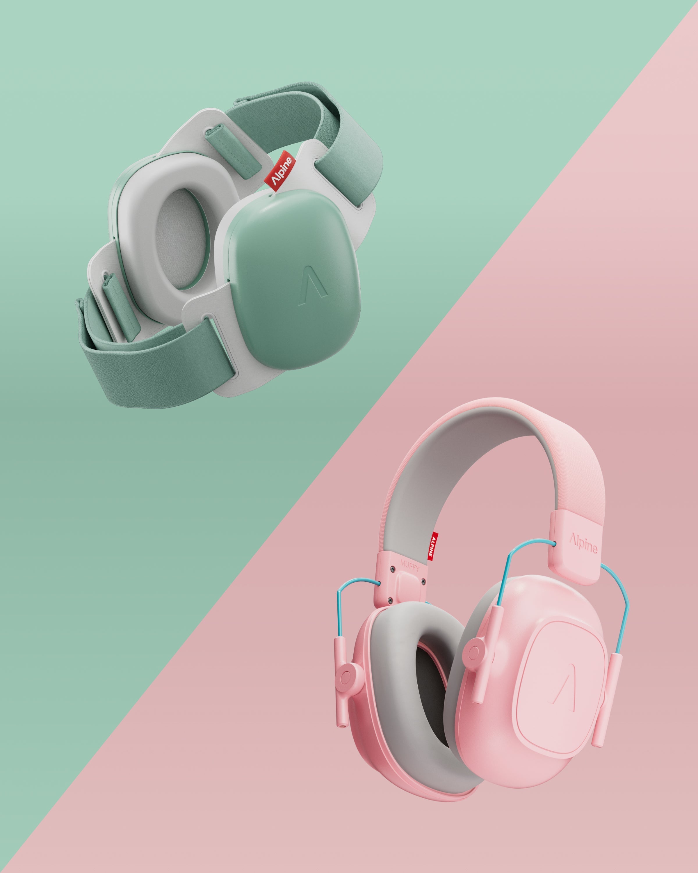 Pair of purple earmuffs on a light blue background #pdp_hide