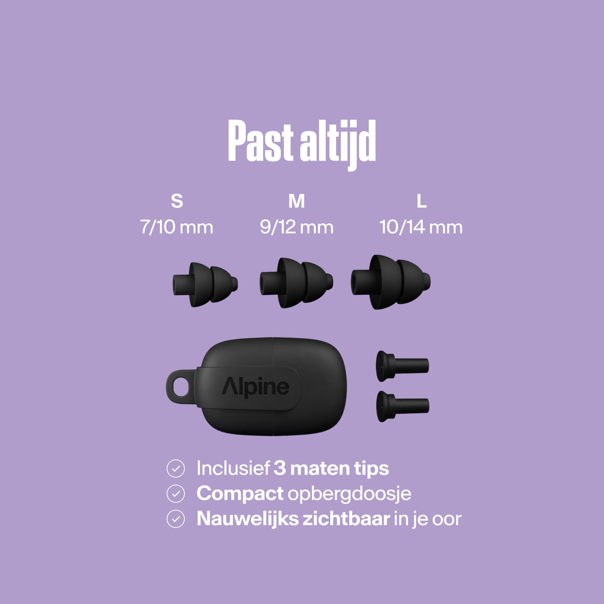 Alpine PartyPlug festivaloordoppen zwart #color_black #lang_nl