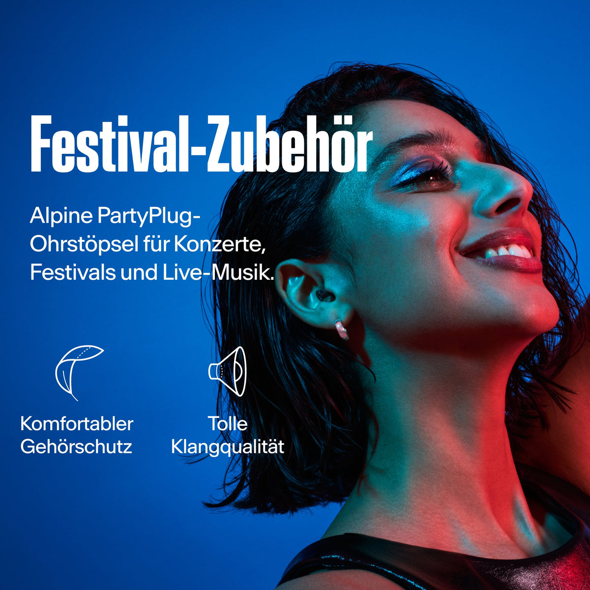 Alpine PartyPlug Festival-Ohrstöpsel schwarz #color_black #lang_de