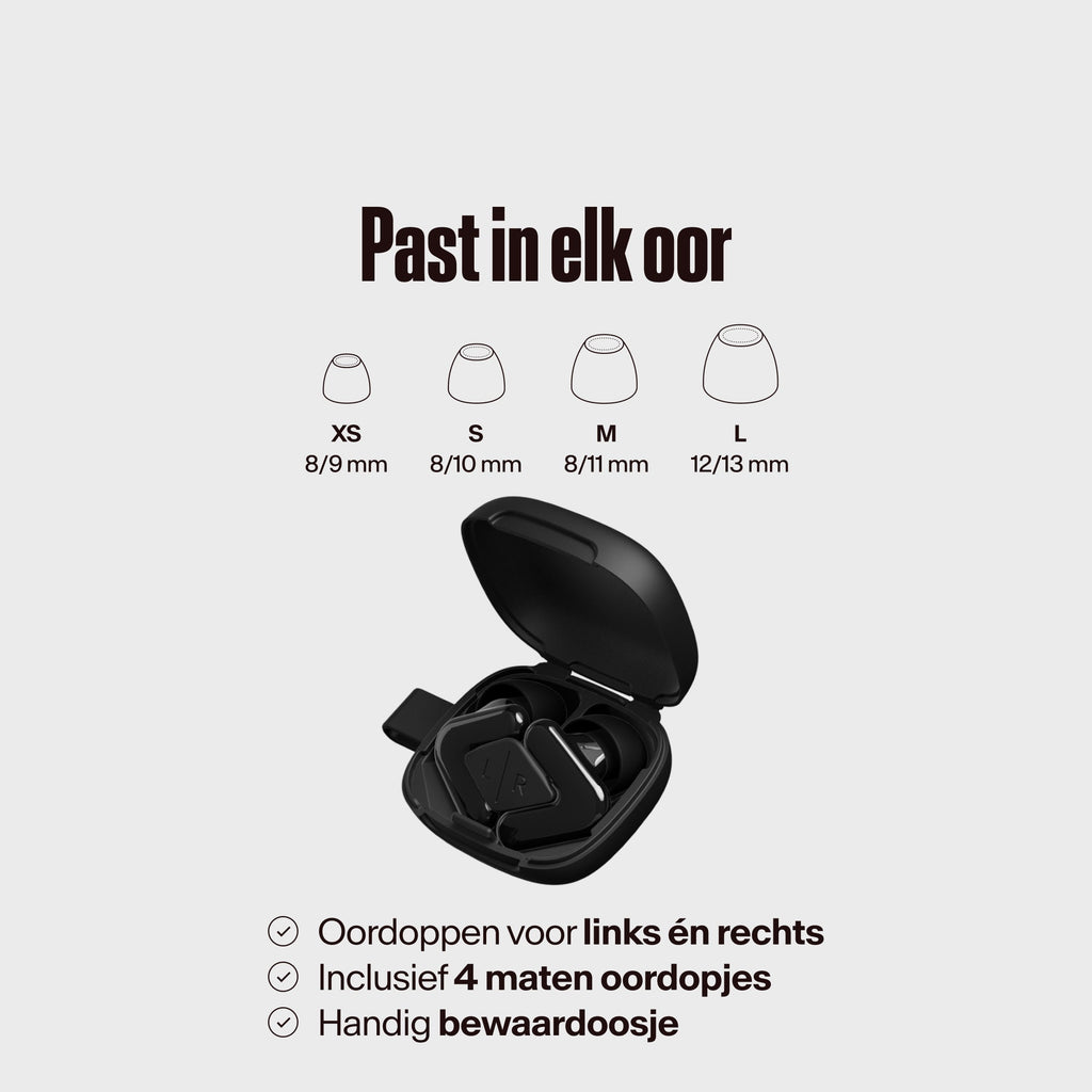 Alpine Tune in doos met verschillende maten eartips in black #color_black #lang_nl