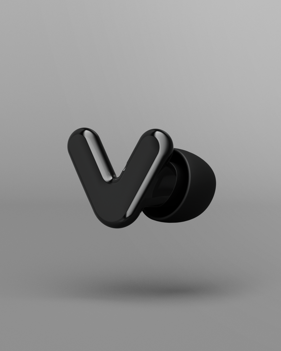 Render van één Alpine Tune oordop in black #color_black #pdp_hide